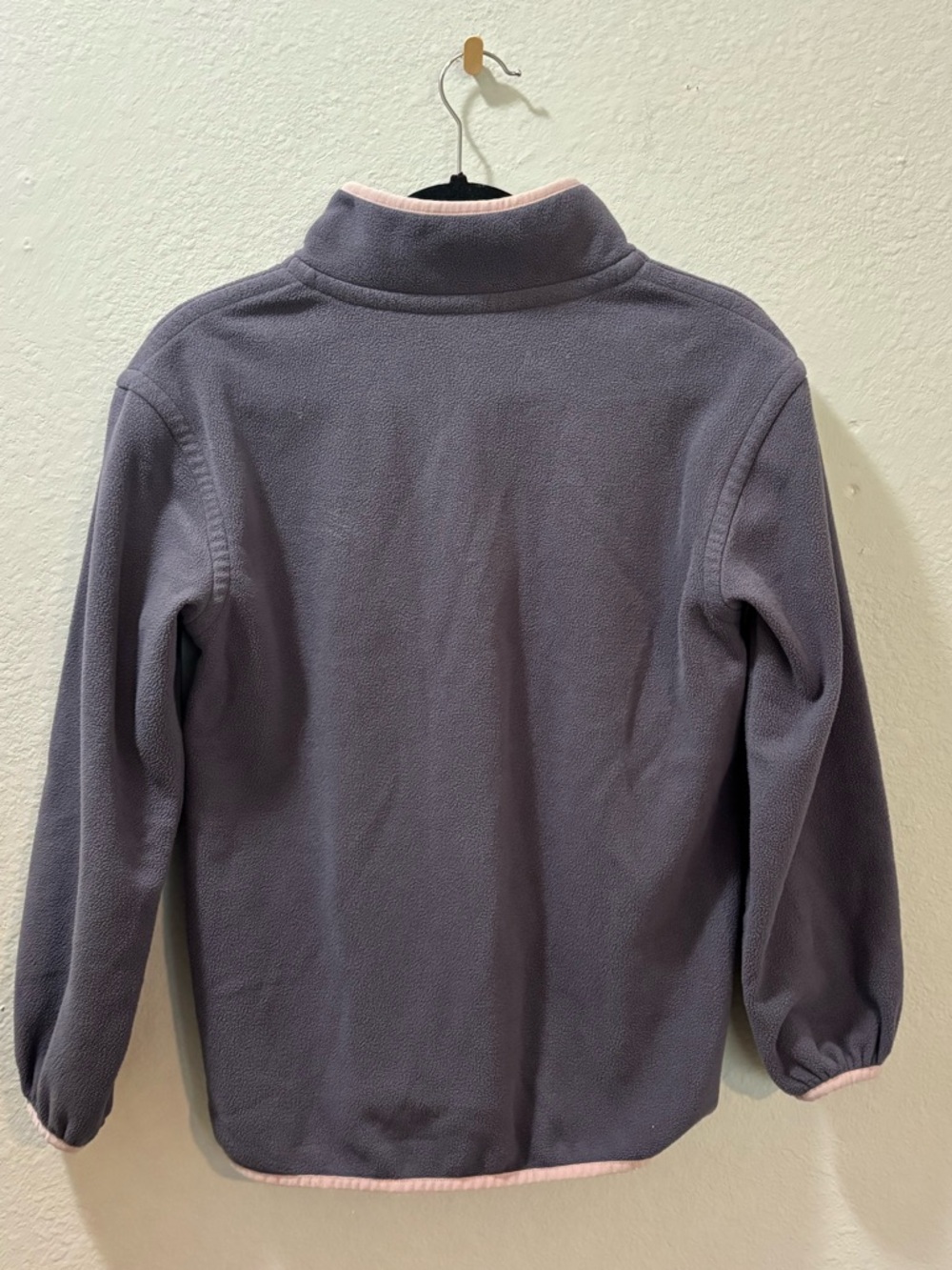 Athleta Girl Gray and Pink Snap Neck Fleece Pullover Sweatshirt Size Large (12) - Picture 2 of 6